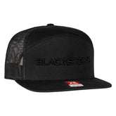 Hat - Black Flat Panel with Blackstone logo embroidery